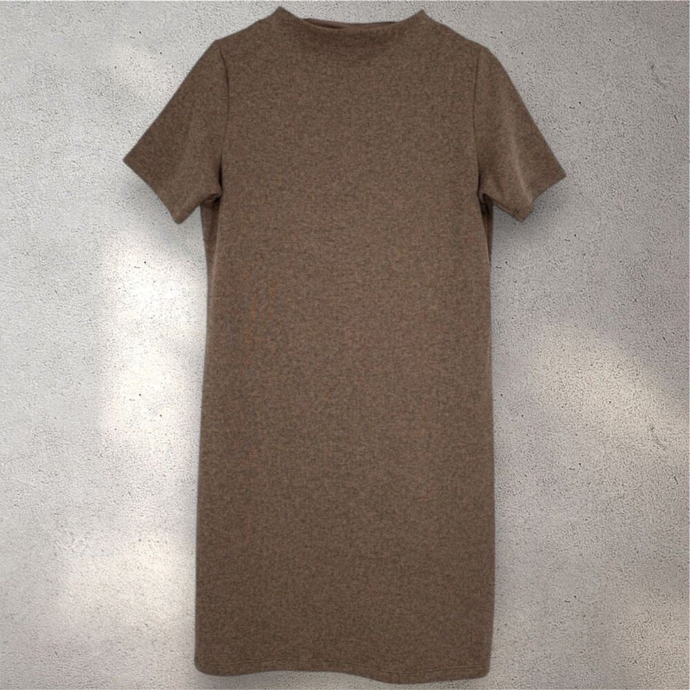 Arcteryx Laina Sweater Dress Above Knee Mock Neck Womens Size S Brown Minimalist